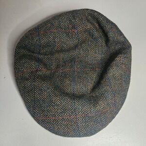 Jonathan Richard Ireland Wool Tweed Flat Cap Herringbone Newsboy Hat XL 7 5/8 62